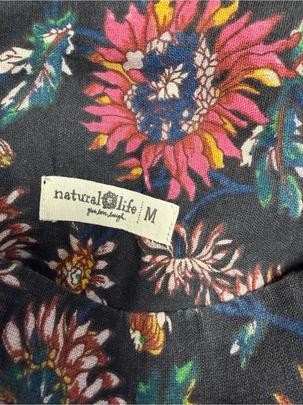 Natural Life Convertible Skirt Dress 2 in 1 Boho Floral Handkerchief Hem Size M - Picture 11 of 14